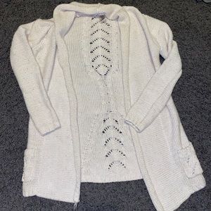 white cardigan